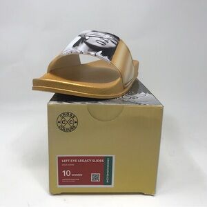 Cross Colours Left Eye Legacy Slides, Women's Size 10 - Gold